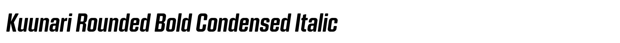 Kuunari Rounded Bold Condensed Italic image